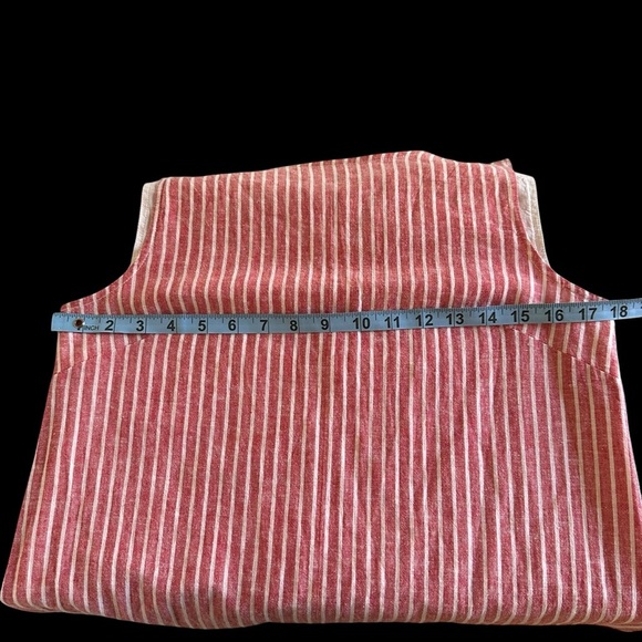 NWT Beach Lunch Lounge Small Red Striped Linen Blend Shift Tank Dress Lined New - Picture 3 of 6